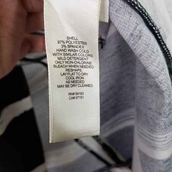 Eliza J A-Line Dress Women's 6 Black White Windowpane Sleeveless Modern Back Zip - Picture 8 of 14